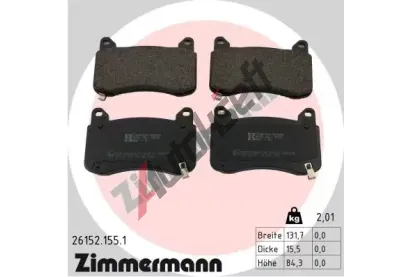 ZIMMERMANN Sada brzdovch destiek ZIM 26152.155.1, 26152.155.1