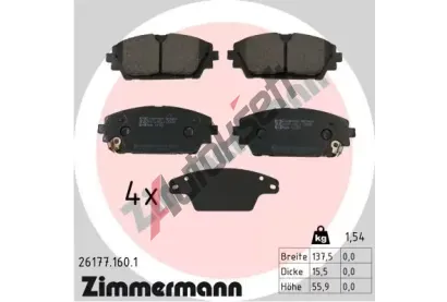 ZIMMERMANN Sada brzdovch destiek ZIM 26177.160.1, 26177.160.1