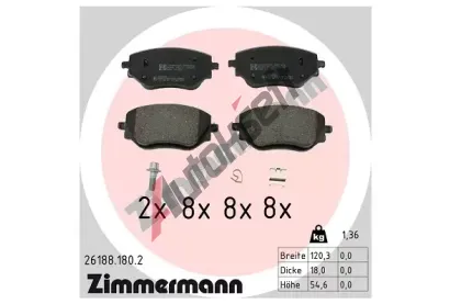 ZIMMERMANN Sada brzdovch destiek ZIM 26188.180.2, 26188.180.2