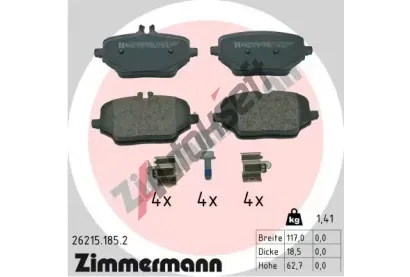 ZIMMERMANN Sada brzdovch destiek ZIM 26215.185.2, 26215.185.2