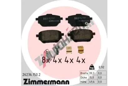 ZIMMERMANN Sada brzdovch destiek ZIM 26236.150.2, 26236.150.2