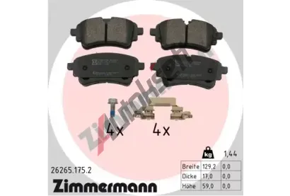 ZIMMERMANN Sada brzdovch destiek ZIM 26265.175.2, 26265.175.2