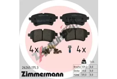 ZIMMERMANN Sada brzdov�ch desti�ek ZIM 26265.175.3, 26265.175.3