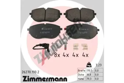 ZIMMERMANN Sada brzdovch destiek ZIM 26270.190.2, 26270.190.2
