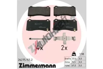 ZIMMERMANN Sada brzdovch destiek ZIM 26275.155.2, 26275.155.2