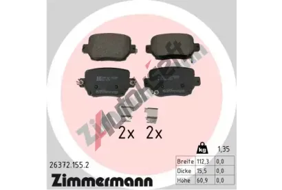 ZIMMERMANN Sada brzdov�ch desti�ek ZIM 26372.155.2, 26372.155.2