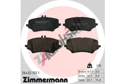 ZIMMERMANN Sada brzdových destiček ZIM 26402.150.1, 26402.150.1 ZIMMERMANN Sada brzdových destiček ZIM 26402.150.1, 26402.150.1