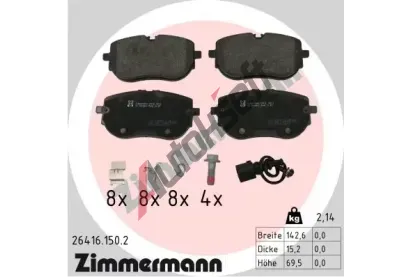 ZIMMERMANN Sada brzdov�ch desti�ek ZIM 26416.150.2, 26416.150.2