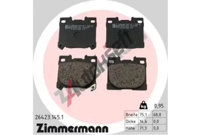 ZIMMERMANN Sada brzdových destiček ZIM 26423.145.1, 26423.145.1 ZIMMERMANN Sada brzdových destiček ZIM 26423.145.1, 26423.145.1