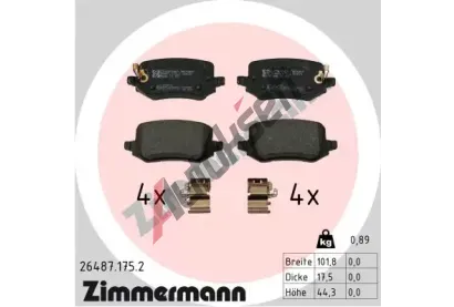 ZIMMERMANN Sada brzdovch destiek ZIM 26487.175.2, 26487.175.2