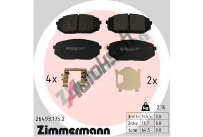 ZIMMERMANN Sada brzdovch destiek ZIM 26493.175.2, 26493.175.2