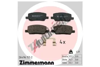 ZIMMERMANN Sada brzdov�ch desti�ek ZIM 26496.155.2, 26496.155.2