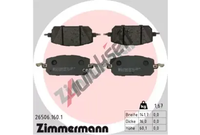 ZIMMERMANN Sada brzdovch destiek ZIM 26506.160.1, 26506.160.1