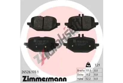 ZIMMERMANN Sada brzdovch destiek ZIM 26526.170.1, 26526.170.1