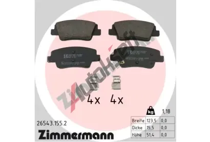ZIMMERMANN Sada brzdovch destiek ZIM 26543.155.2, 26543.155.2