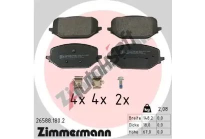 ZIMMERMANN Sada brzdovch destiek ZIM 26588.180.2, 26588.180.2