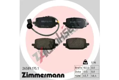ZIMMERMANN Sada brzdovch destiek ZIM 26589.175.1, 26589.175.1