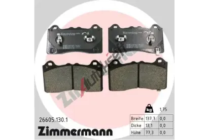 ZIMMERMANN Sada brzdov�ch desti�ek ZIM 26605.130.1, 26605.130.1