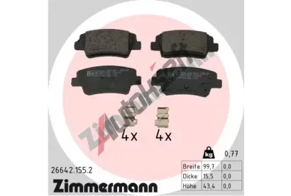 ZIMMERMANN Sada brzdovch destiek ZIM 26642.155.2, 26642.155.2
