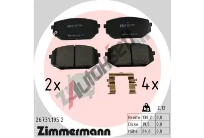 ZIMMERMANN Sada brzdovch destiek ZIM 26731.195.2, 26731.195.2