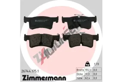 ZIMMERMANN Sada brzdovch destiek ZIM 26744.175.1, 26744.175.1