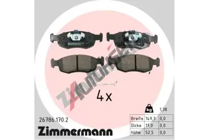 ZIMMERMANN Sada brzdov�ch desti�ek ZIM 26786.170.2, 26786.170.2