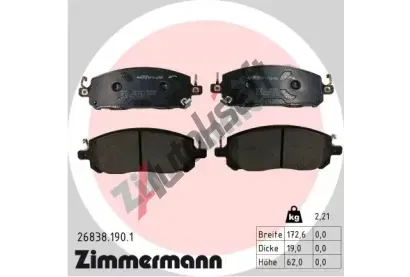 ZIMMERMANN Sada brzdovch destiek ZIM 26838.190.1, 26838.190.1