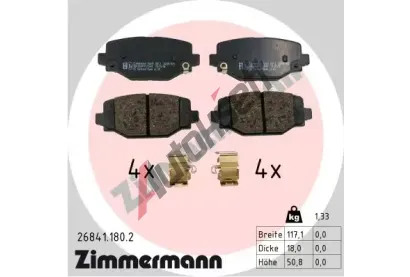 ZIMMERMANN Sada brzdovch destiek ZIM 26841.180.2, 26841.180.2