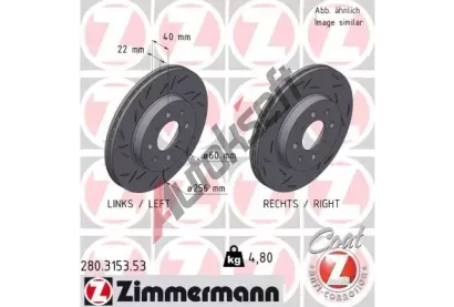 ZIMMERMANN Brzdov kotou BLACK Z 262 mm ZIM 280.3153.53, 280.3153.53