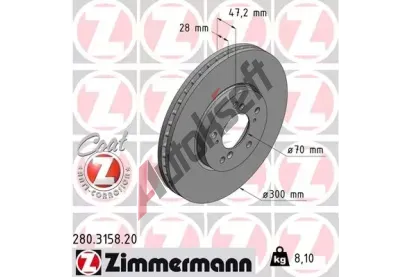 ZIMMERMANN Brzdov kotou COAT Z - 300 mm ZIM 280.3158.20, 280.3158.20