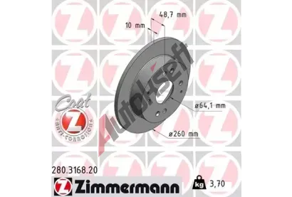 ZIMMERMANN Brzdov kotou COAT Z - 260 mm ZIM 280.3168.20, 280.3168.20