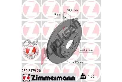 ZIMMERMANN Brzdov kotou COAT Z - 305 mm ZIM 280.3179.20, 280.3179.20