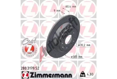 ZIMMERMANN Brzdový kotouč SPORT Z ZIM 280.3179.52, 280.3179.52 ZIMMERMANN Brzdový kotouč SPORT Z ZIM 280.3179.52, 280.3179.52
