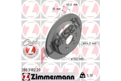 ZIMMERMANN Brzdov kotou COAT Z - 302 mm ZIM 280.3182.20, 280.3182.20