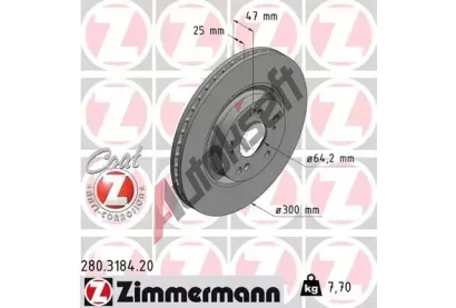 ZIMMERMANN Brzdov kotou COAT Z - 300 mm ZIM 280.3184.20, 280.3184.20