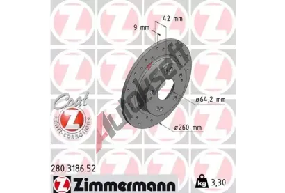 ZIMMERMANN Brzdov kotou SPORT COAT Z - 260 mm ZIM 280.3186.52, 280.3186.52