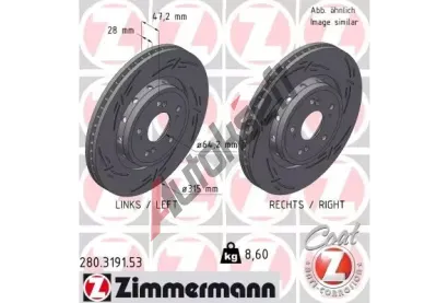 ZIMMERMANN Brzdov kotou BLACK Z 315 mm ZIM 280.3191.53, 280.3191.53