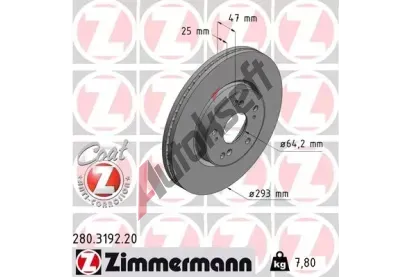 ZIMMERMANN Brzdov kotou COAT Z - 293 mm ZIM 280.3192.20, 280.3192.20