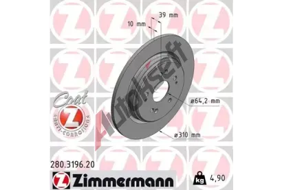 ZIMMERMANN Brzdov kotou COAT Z - 310 mm ZIM 280.3196.20, 280.3196.20