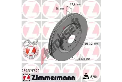 ZIMMERMANN Brzdov kotou COAT Z - 320 mm ZIM 280.3197.20, 280.3197.20