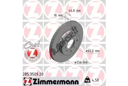 ZIMMERMANN Brzdov� kotou� COAT Z - 256 mm ZIM 285.3509.20, 285.3509.20