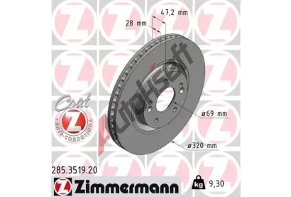 ZIMMERMANN Brzdov kotou COAT Z - 320 mm ZIM 285.3519.20, 285.3519.20