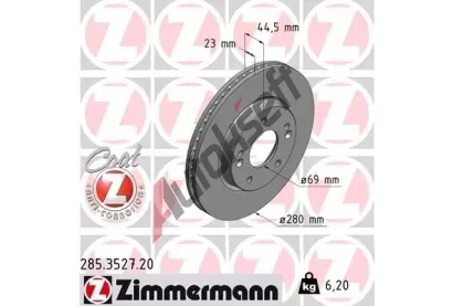 ZIMMERMANN Brzdov kotou COAT Z - 280 mm ZIM 285.3527.20, 285.3527.20