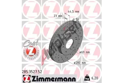 ZIMMERMANN Brzdov kotou SPORT COAT Z - 280 mm ZIM 285.3527.52, 285.3527.52