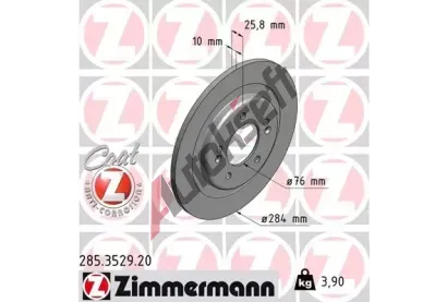 ZIMMERMANN Brzdov kotou COAT Z - 284 mm ZIM 285.3529.20, 285.3529.20