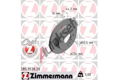 ZIMMERMANN Brzdový kotouč COAT Z - 234 mm ZIM 285.3530.20, 285.3530.20 ZIMMERMANN Brzdový kotouč COAT Z - 234 mm ZIM 285.3530.20, 285.3530.20