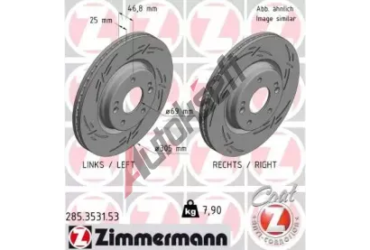 ZIMMERMANN Brzdov kotou BLACK Z - 305 mm ZIM 285.3531.53, 285.3531.53
