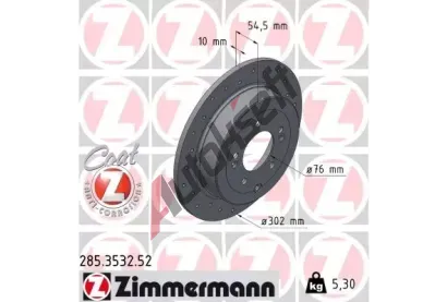 ZIMMERMANN Brzdov kotou SPORT COAT Z - 302 mm ZIM 285.3532.52, 285.3532.52