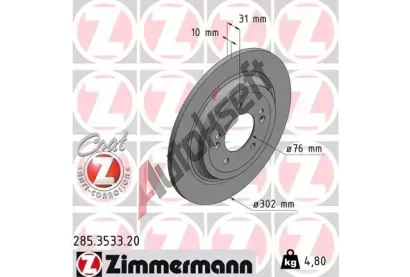 ZIMMERMANN Brzdov kotou COAT Z - 302 mm ZIM 285.3533.20, 285.3533.20