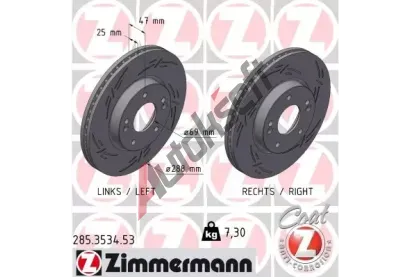 ZIMMERMANN Brzdový kotouč BLACK Z - 288 mm ZIM 285.3534.53, 285.3534.53 ZIMMERMANN Brzdový kotouč BLACK Z - 288 mm ZIM 285.3534.53, 285.3534.53